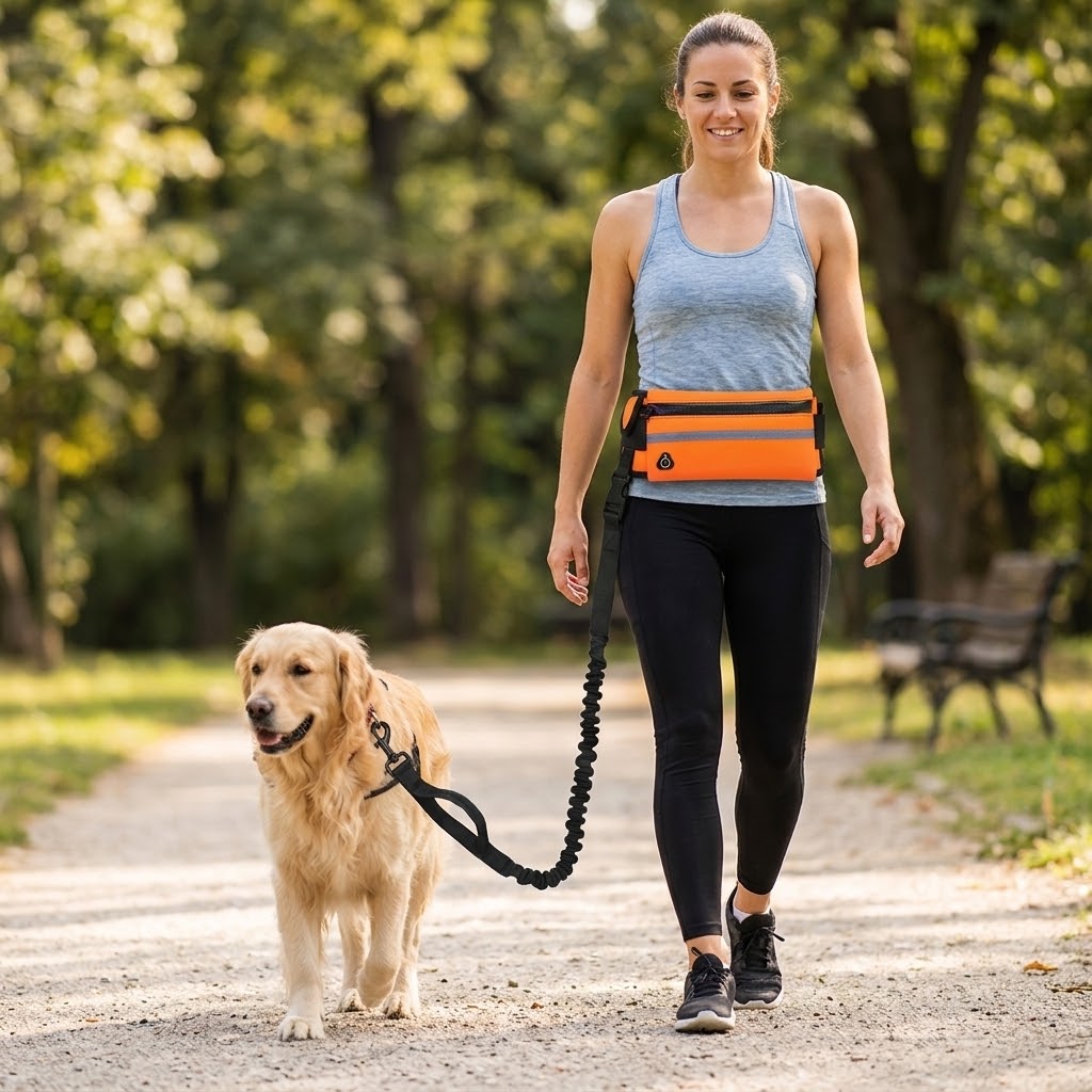Vievee Hands-Free Hondenriem – Loopgordel met Schokabsorberende Bungee